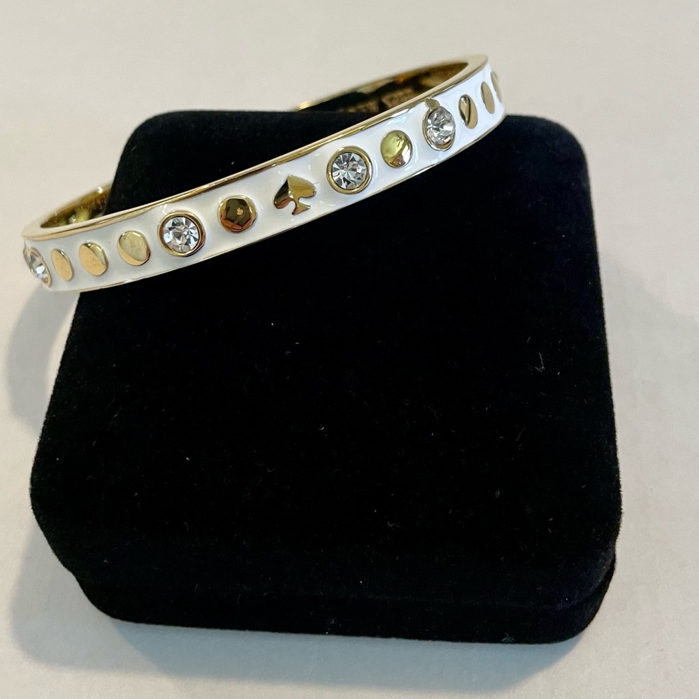 Kate Spade Gold and White Crystal Bangle Bracelet